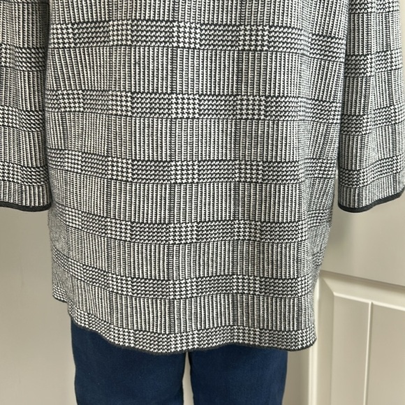 J Crew Sophie open-front sweater blazer in glen plaid Womens Black White Sz XS - Picture 8 of 11